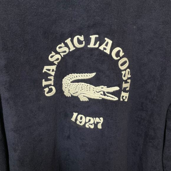 NWT Lacoste Men’s Regular Fit Terrycloth Lounge Sweatshirt Blue Size Medium - Picture 8 of 16